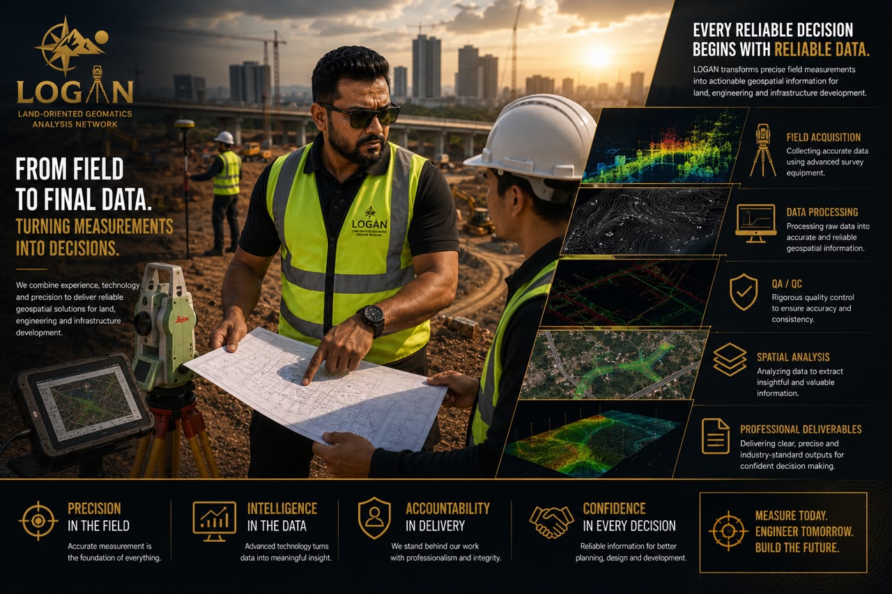LOGAN survey team reviewing plans on site