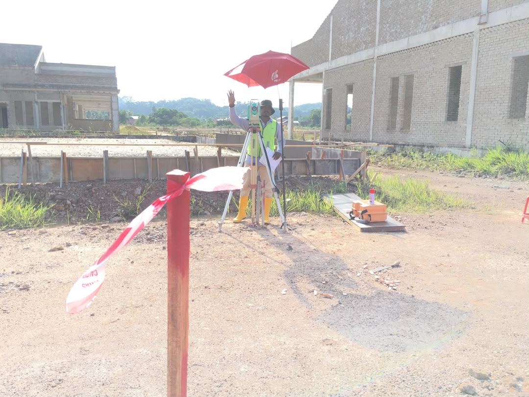 Cadastral survey at construction site